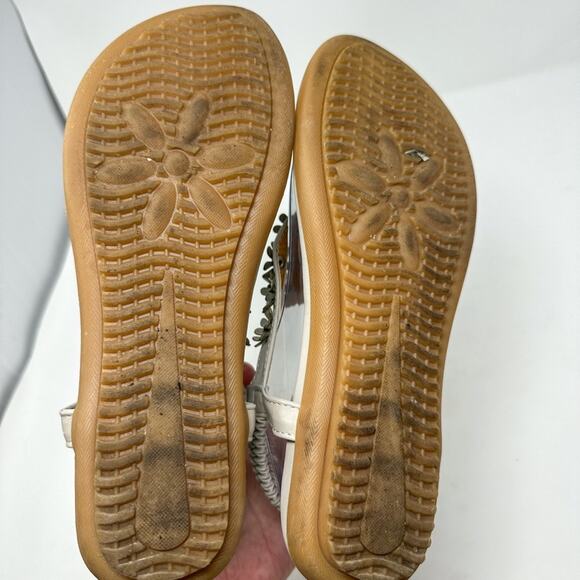 Siketu Gray Floral Beaded Embellished  Slingback Thong Sandals, EUC, Size 8 - Picture 9 of 10